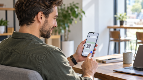 c&oacute;d qr a sheoladh tr&iacute; th&eacute;acs ar android