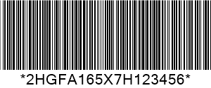 Cód 39 VIN Barcode