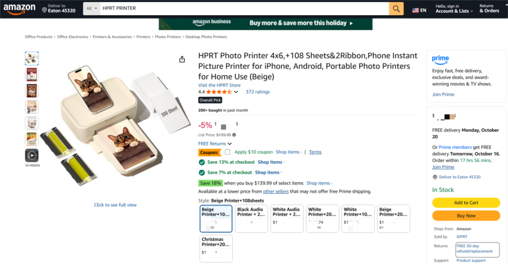 tuairiscí táirgí amazon
