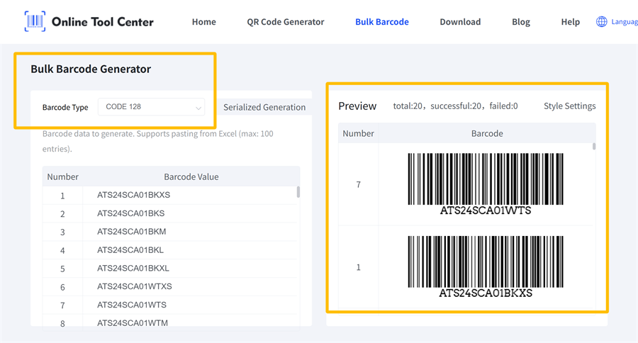 bulk barcode generator gineadóir barrachód mórchórt