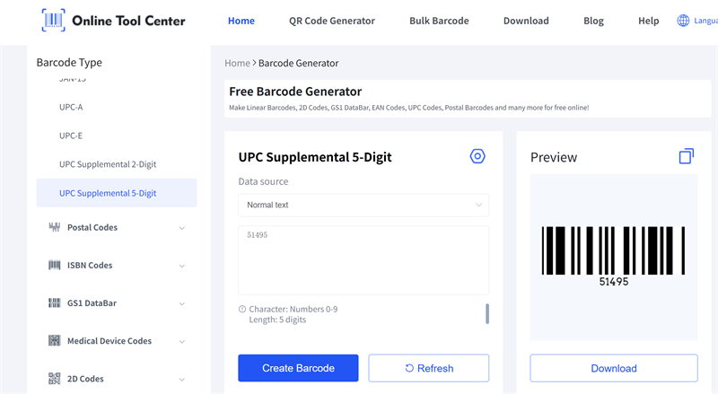 Erate UPC forl&iacute;ontach 5 dhigit