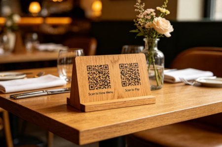 c&oacute;id qr d&uacute;bailte i mbialann