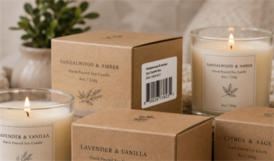 handmade candle with barcode candle lámhdhéanta le barcód
