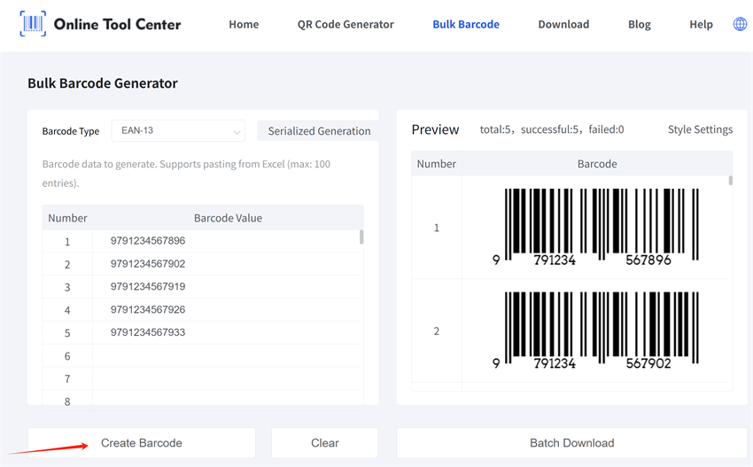 bulk generating EAN barcodes barcódanna EAN a ghiniúint go mór