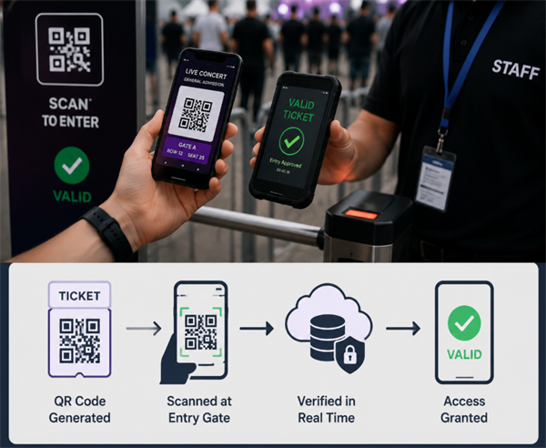 how QR code ticket validation work conas a oibríonn bailíochtú ticéid cód QR