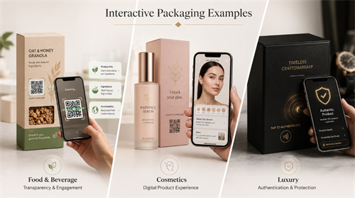 Interactive packaging examples Samplaí pacáistithe idirghníomhacha