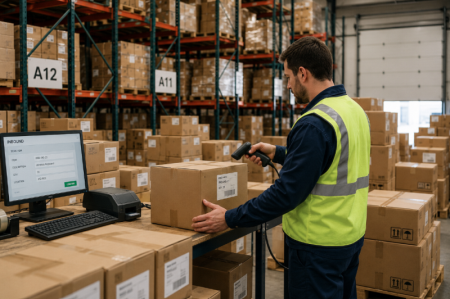 scanning barcodes in warehouse barcódanna a scanadh i stóras