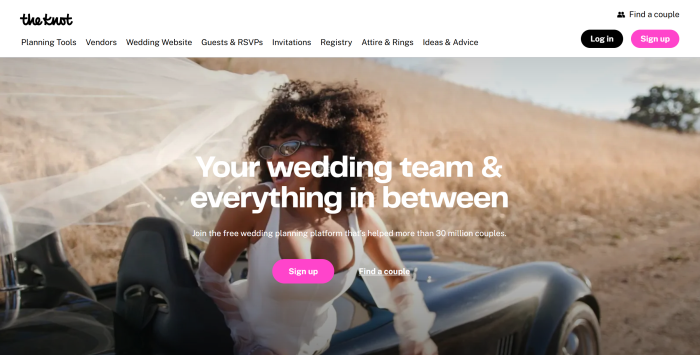 The Knot website Suíomh Gréasáin Knot